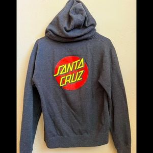 Original Santa Cruz Zip Hoodie Size Small